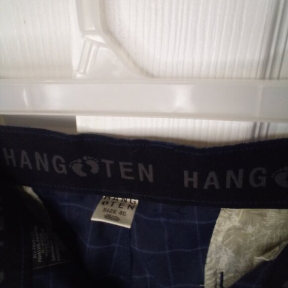 Hang Ten Shorts Men 40 Casual Plaid Blue - Picture 8 of 12